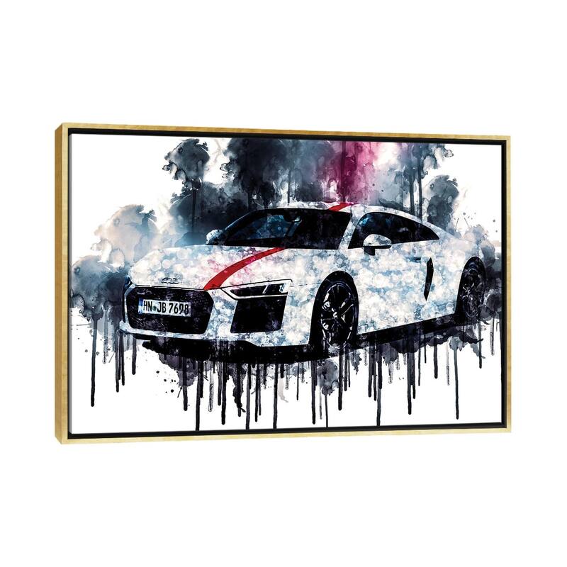 iCanvas "2018 Audi R8 V10 RWS" by Sissy Angelastro Framed Canvas Print